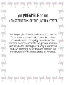 Preview of Memorizing the Preamble of the Constitution