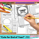 Memory Book Mini : End of the Year School Memories Activity