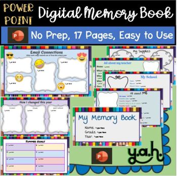 Preview of No Prep Digital Memory Book Power Point End of Year Activity Project Slides