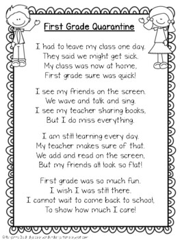 Memory Book Quarantine Poem K-5 by Colors and Kindergarten | TpT