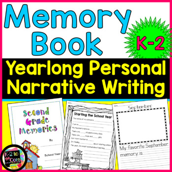 Preview of Memory Book Year Long | Paragraph Writing Pages for Each Month K-2