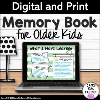 Preview of Memory Book for GRADES 5-8 | End of the Year Activity GOOGLE SLIDES AND PRINT