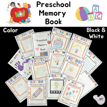 Preview of Memory Book for Preschool, Kindergarten, End of Year, Keepsake, Open House