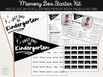 Preview of Memory Box Starter Kit Bundle | Black and White Memory Pages | Kids' Memory Box