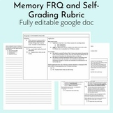 Memory FRQ and Self-Grading Rubric