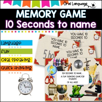 Preview of Memory Game l think fast - talk fast l ten seconds to name