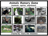 Animals (mammals, reptiles, amphibians) Memory Game