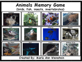 Animals (birds, fish, insects, invertebrates) Memory Game
