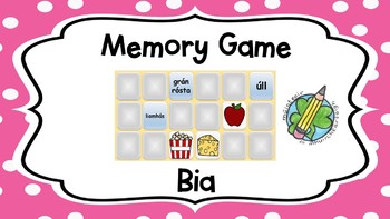 Preview of Memory Game: Bia