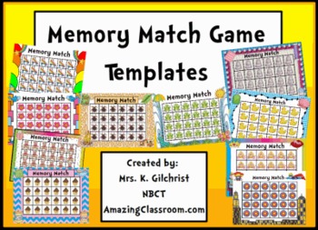 Preview of Memory Game Concentration Templates for Promethean ActivInspire