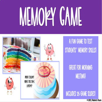 MEMORY GAME FOR ONLINE CLASS AND ONLINE MEETINGS 