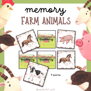 Preview of Memory Game - Farm Animals /Animales de la granja