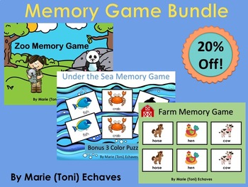 Memory Game Fun Bundle by Marie Echaves | Teachers Pay Teachers