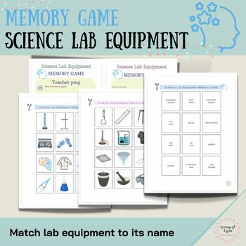 Preview of Memory Game: Science Lab Equipment /Science Lab Apparatus cut and paste with key