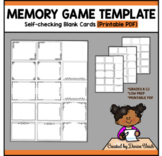Memory Game Template PDF with Self-checking borders