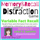 Memory Game with Distractions for Speech Therapy