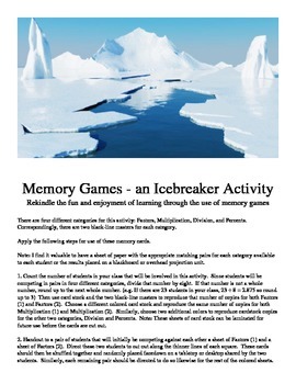 Preview of Memory Games - an Icebreaker Activity