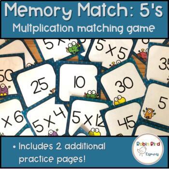 Memory Match 5's - A Multiplication Memory Matching Game | TPT