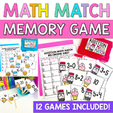 Memory Games 1st Grade Math Centers BUNDLE | Partner Pairi