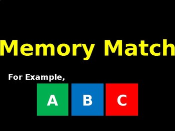 Preview of Memory Match Template