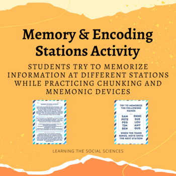 Preview of Memory Stations: Students Practice Chunking, Repetition, and Mnemonic Decives