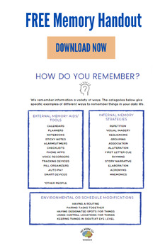 Preview of "How Do You Remember?" Memory Handout