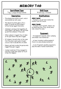 Survivor Tag - A simple PE tag warm up game, with no equipment needed.  Great for grade K-6 sport lesso…