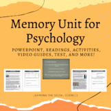 Memory Unit for Psychology: PPT, Readings, Activities, Tes