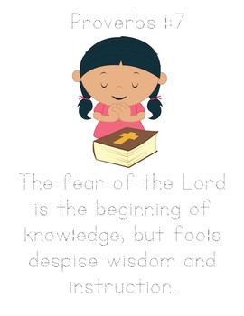 Memory Verse Tracer Page (Proverbs 1:7)
