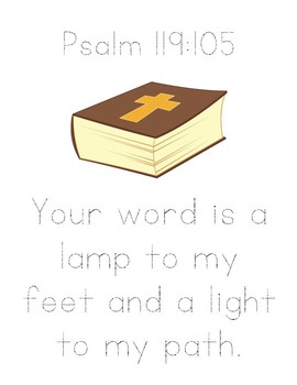 Memory Verse Tracer Page (Psalm 119:105)