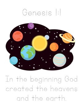 Memory Verse Tracer Pages (Genesis 1:1)