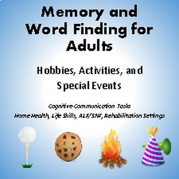 Memory & Word Finding: Hobbies/Events by Speech Therapy with Katie