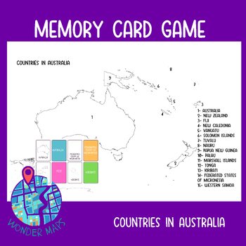 Preview of Memory card games: countries around the world!