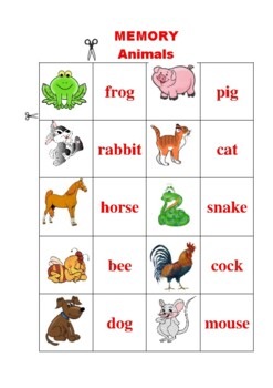 Preview of Memory game "Animals"