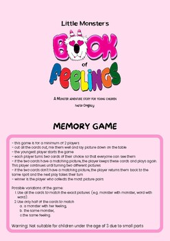 Preview of Memory game - Little Monster