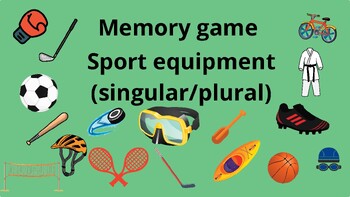 Sports equipment vocabulary TPT