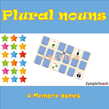 Preview of Memory game, plural nouns.