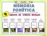 Memoria Fonética – Spanish Phonics-Based Memory Game, Set of 9