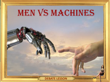 Preview of Men VS machines ESL adult and business English conversation lesson