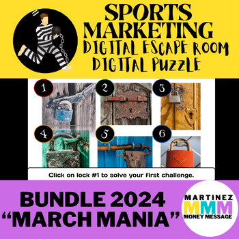 Preview of Men & Women's College "March Mania" Digital Escape Room & Puzzle Bundle