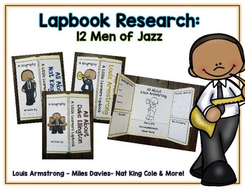 Preview of Men of Jazz Reports - 12 Lapbooks Research & Informational Writing