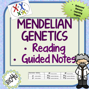 Preview of Mendelian Genetics Reading and Guided Notes