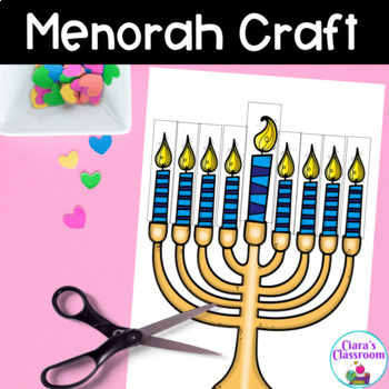 Preview of Menorah Cut and Paste Hanukkah Craft