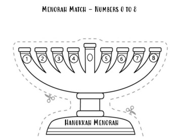 Preview of Menorah Match (Math - Counting to 8)