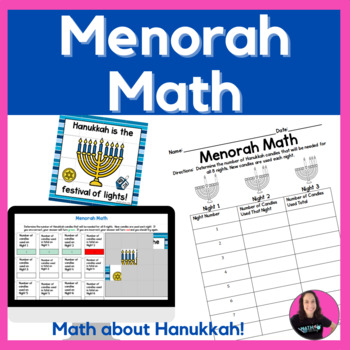 Preview of Menorah Math for Hanukkah / Chanukah Digital & Printable Activity