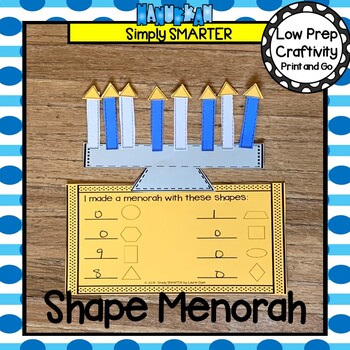 Preview of Menorah Themed Cut and Paste Shape Math Craftivity