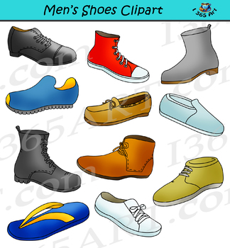 graan Telemacos slecht humeur Mens Shoes Clipart Footwear Set - Shoe Clipart Graphics | TPT