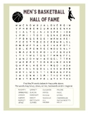 Mens's Basketball Hall of Fame Word Search