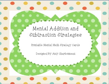 Preview of Mental Addition and Subtraction Strategy Sheets