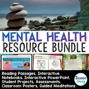 Preview of Mental Health Awareness Activities Check In Posters Guided Meditation Reading
